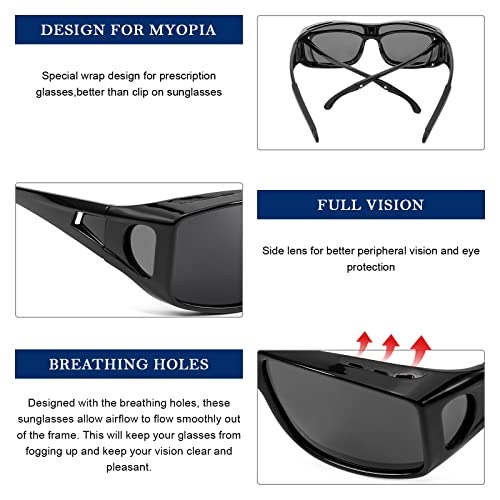 LVIOE Over Glasses Sunglasses Wrap Around Polarized Sunglasses for Men Women Fit Over Prescription Glasses with UV Protection4