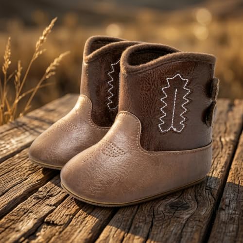 Image of Meckior Baby Girls Cowboy Tassel Boots Side Zipper Moccasins Soft Bottom Non-Slip Toddler Shoe