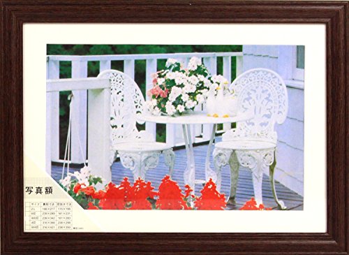 イワタ 額縁 写真額 テラス W六つ切り 木製 ブラウン MP-95BR-W6