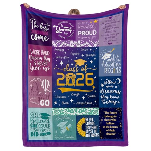 Purdicra 2026 Graduation Gifts Graduation Gifts Blanket for Her Class of 2026 High School College Masters Degree Graduation Gift Graduation Gift Ideas Throw Blanket 60 x 50