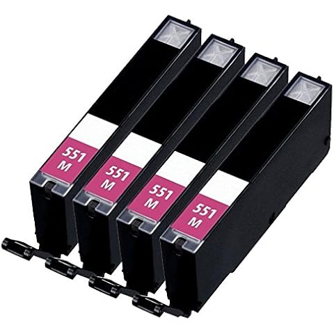 4 Magenta ( RED/PINK ) Compatible with Canon CLI-551CmPrinter Ink Cartridge for Canon Pixma iP7250, iP8750, iX6850, MG5450, MG5550, MG5650, MG6350, MG6450, MG6650, MG7150, MG7550, MX725, MX925 by BVH Direct Cover