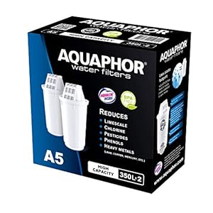 Aquaphor Filterpatroon A5 Pack 2 – met Aqualen-technologie, tegen kalk, chloor en andere stoffen in stroomwater…