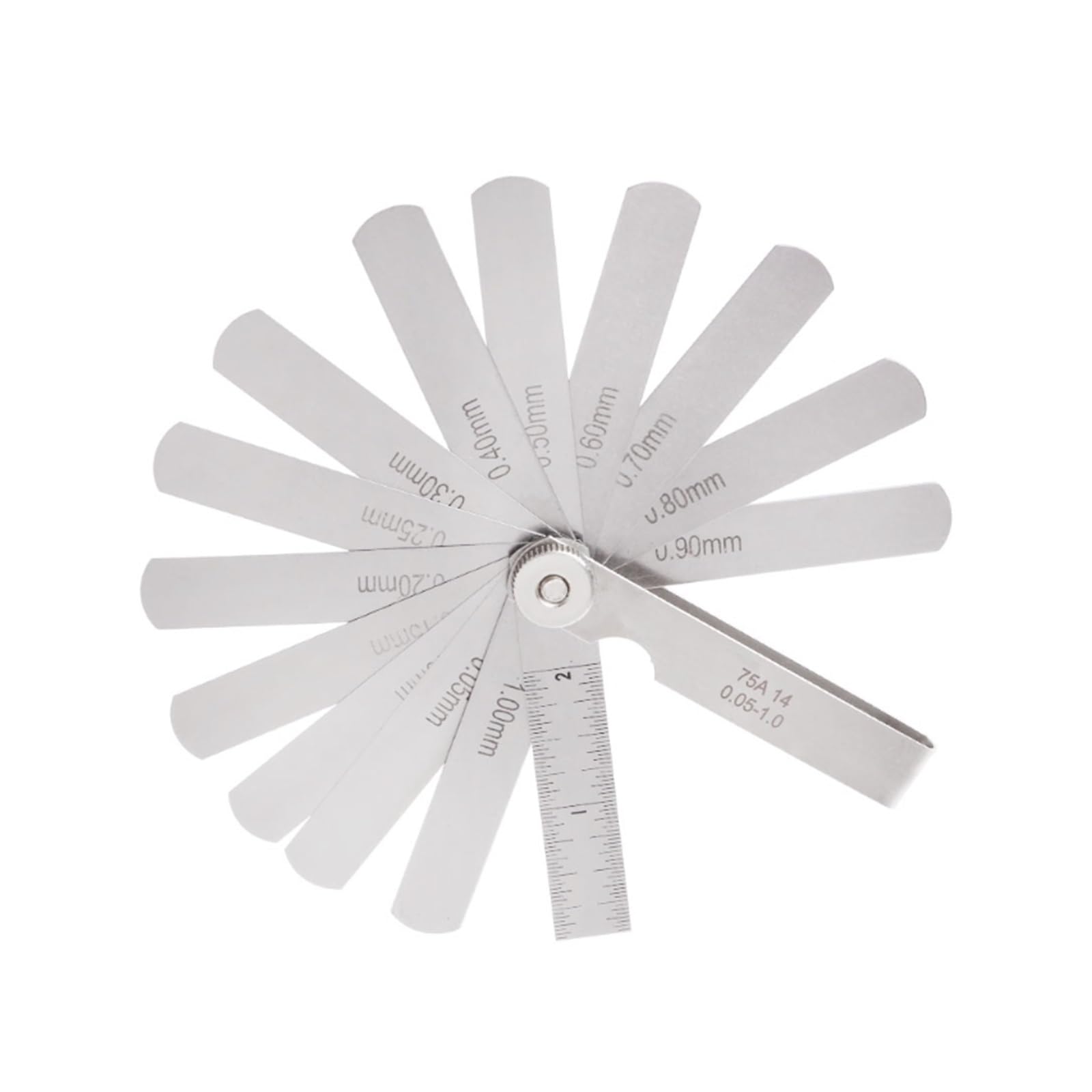 Cfwwsaq One Color Feeler Gauges, 14 Blade 0.05-1Mm Feeler Gauge Gage Thickness Measurment Tool Metric Gap Filler