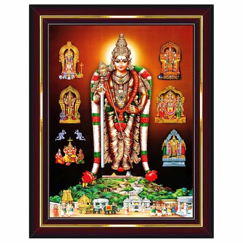 Tiruchendur Murugan Lord Subramanya Swamy Wall Painting Framed Ho...