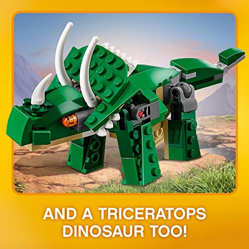 Lego 31058 Creator Mighty Dinosaurs Toy, 3 In 1 Model, Triceratops And Pterodactyl Dinosaur Figures, Modular Building System #TOP4