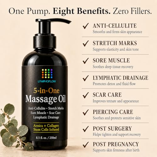 Bruizex 5-in-1 Lymphatic Drainage Massage Oil for Massage Therapy, 8.5 Oz Alternate view