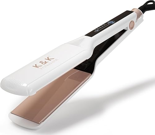 K&K Shine Therapy - Plancha de pelo de 2.25 pulgadas, plancha plana infundida con aceite de argán y queratina, alisadores profesionales de