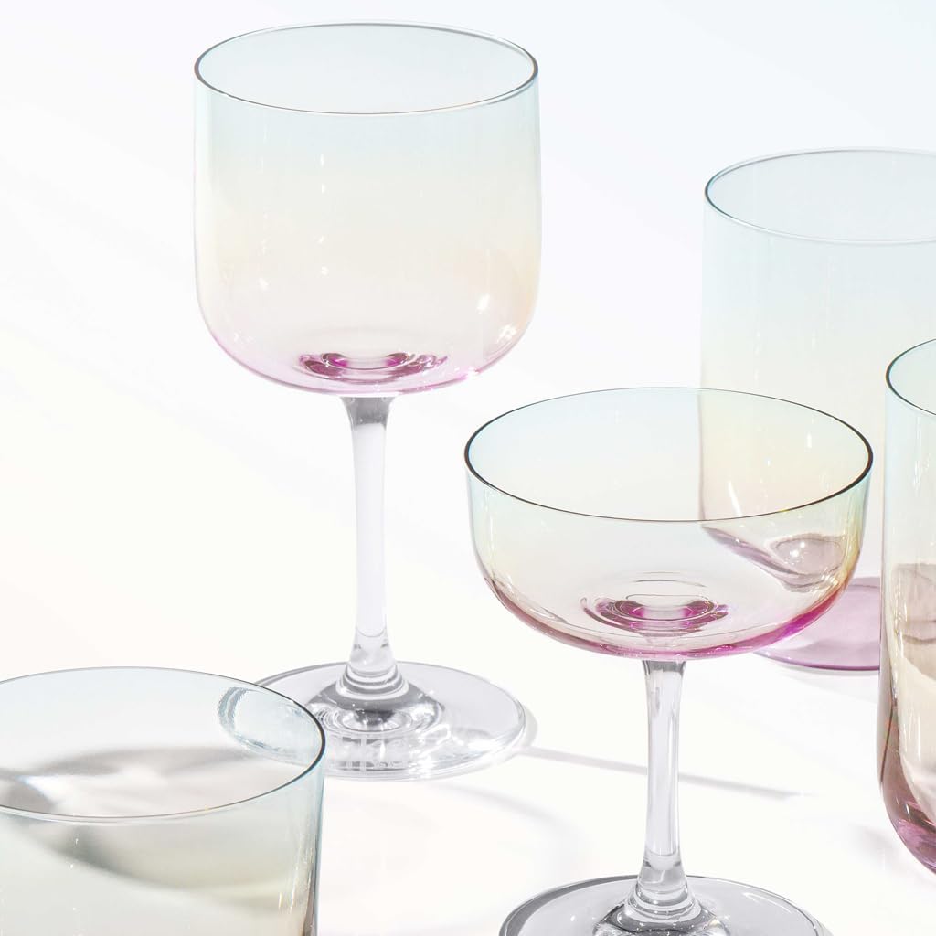 like. by Villeroy & Boch Like Pearl Wine/Water Glass, Set of 2, Crystal Glass with Pearl Coloring Effect, 6.75 oz