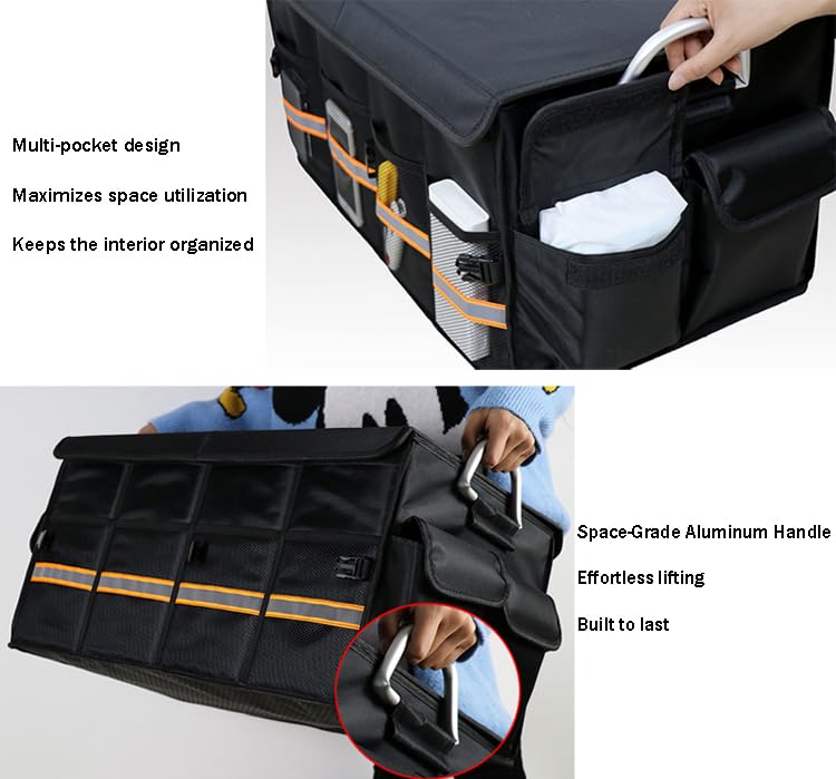 Organizer Per Bagagliaio Auto, Borsa Portaoggetti Pieghevole Per Bagagliaio Auto Con Contenitore Portatile Regolabile E Supporto Per Auto Impermeabile 86325327