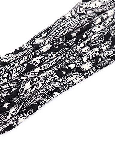 Moqivgi Floral Shirts For Women, Ladies Unique Designer Draped Blouse Beautiful Short Sleeve Vneck Stretchy Business Tops Modern Bohemian Slim Fit Hipster Tunic Multicoloured Black Large #TOP2