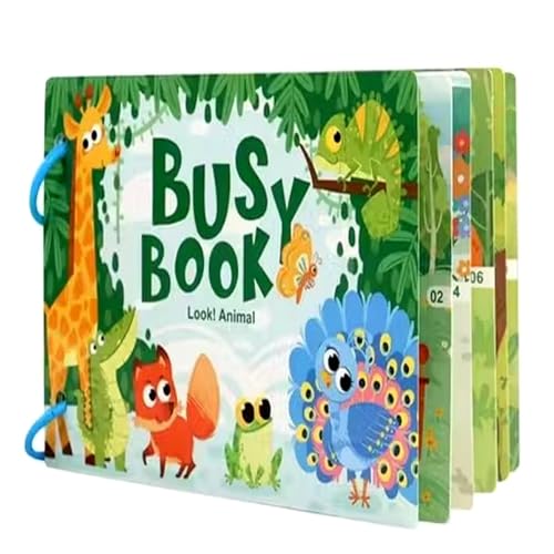 Image of Toddler Busy Book - Activity Binder for Kids 3+ Years | Montessori Learning Busy Board | Activity Book | Educational Toy | Easy to Carry Travel Book | Return Gift for Kids (Animal)