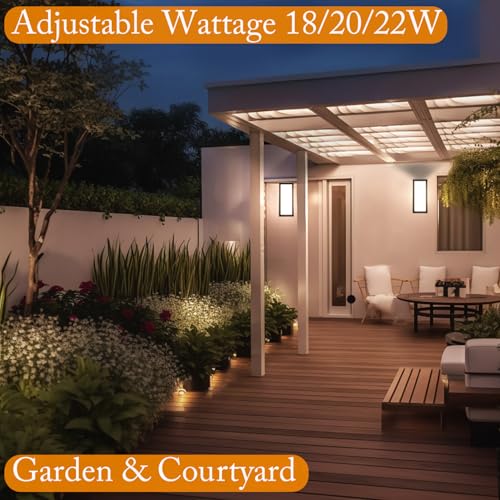 Image of 14in Dusk to Dawn Modern Black Outdoor Wall Light Fixtures