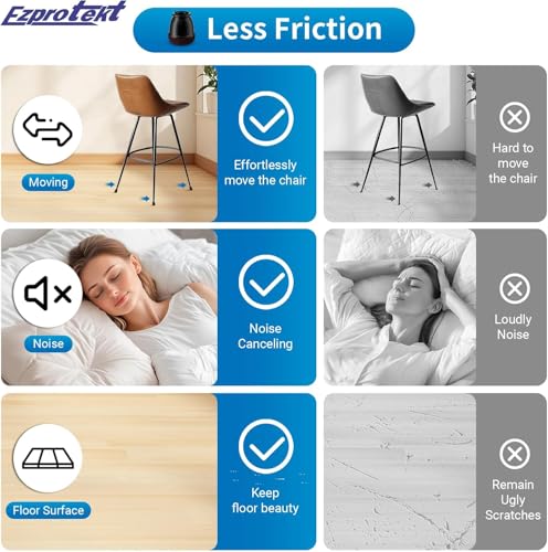 Protections de sol en silicone Ezprotekt : 32 capuchons marrons avec feutre - 7