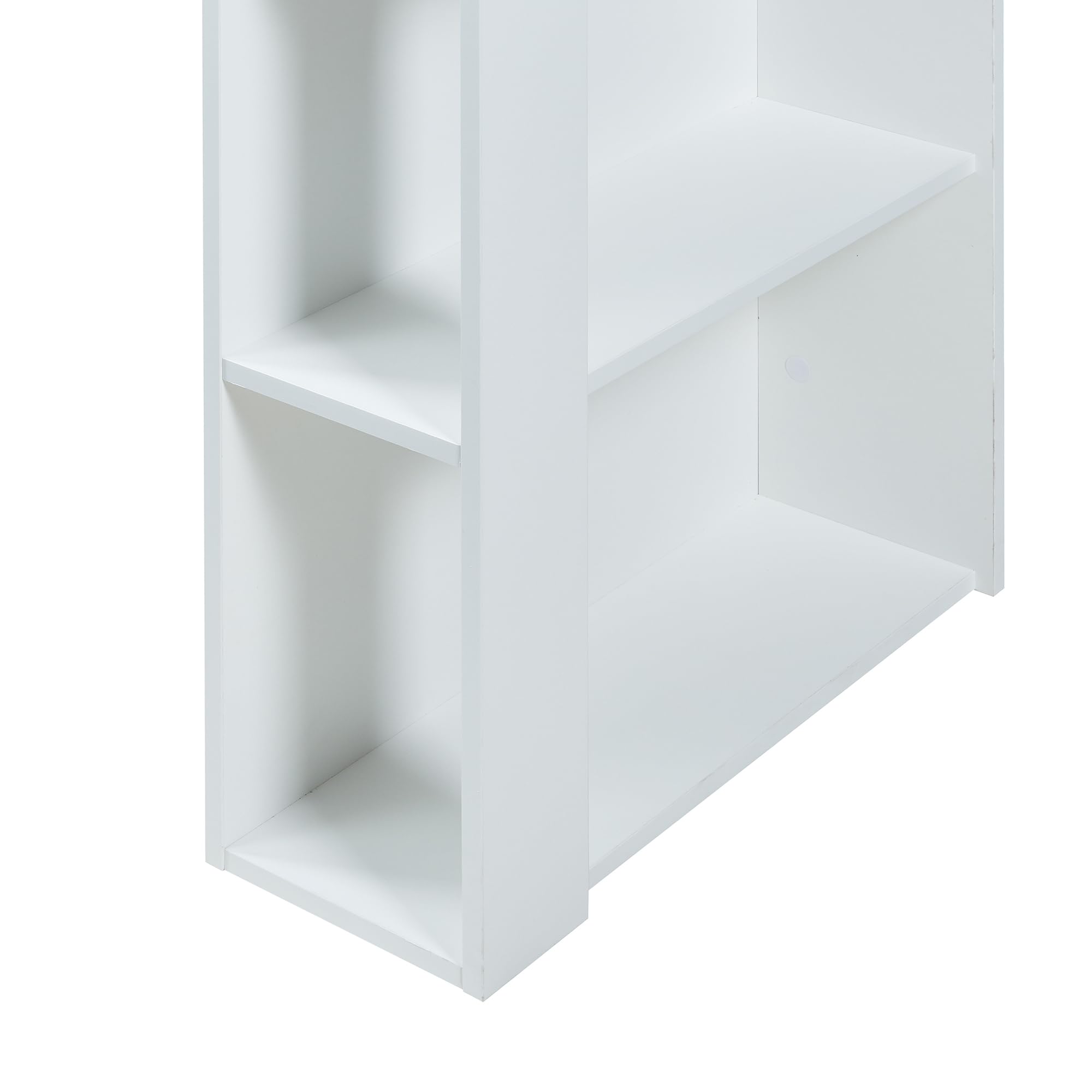 [en.casa] Mesa Alta Cocina Danderyd Mesa de Bar Moderna con 3 Estantes Laterales para Comedor Oficina en Casa Aglomerado 120 x 60 x 106 cm - Blanco/Efecto Roble