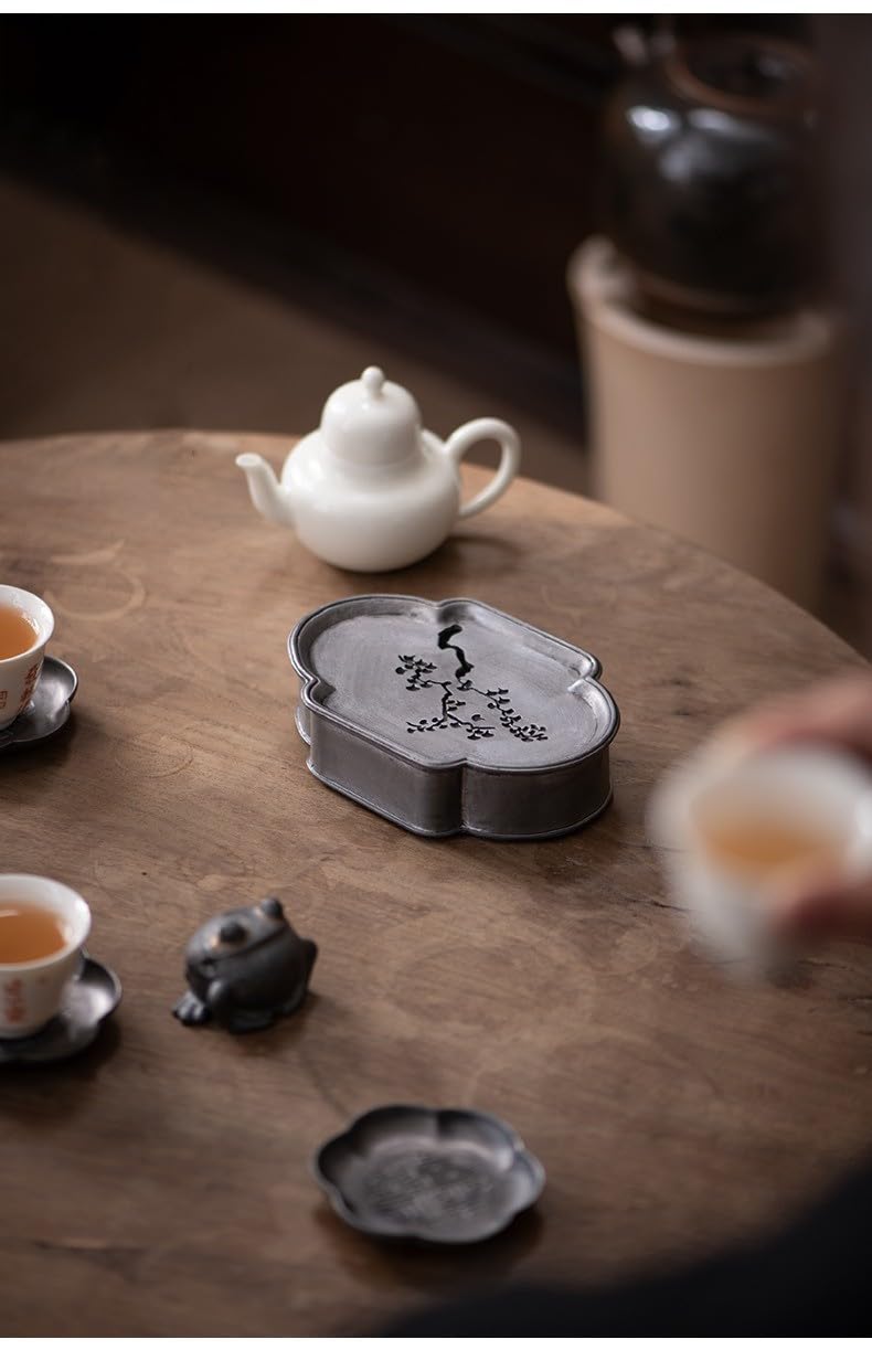 銅製 禅意茶盤 茶洗 茶台 貯水盆 茶道具 装飾品 工芸品 置物 l1309-1.jpg