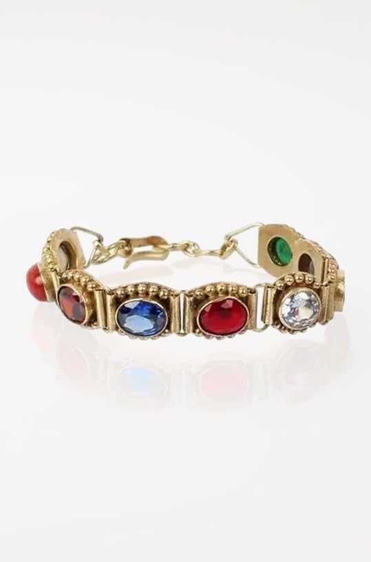 Unisex-Adult Original Nine Stone Bracelet With Genuine 9 Gemstones