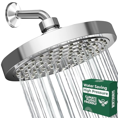 Winthorpe High Pressure Rain Shower Head with Widespread Coverage, Easy Installation, Modern Design,...