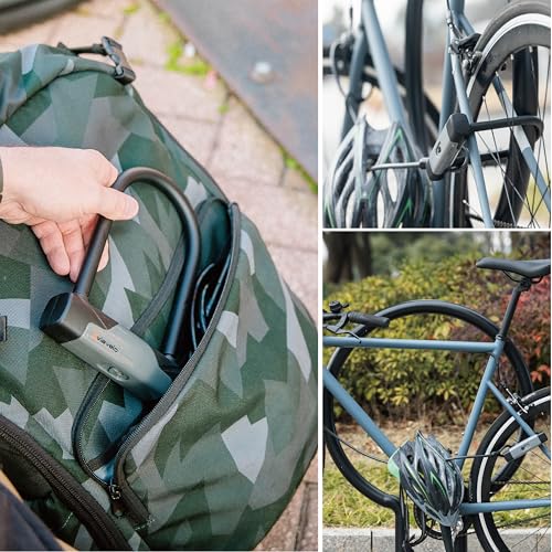image for Via Velo Bike U-Lock with Cable, Heavy Duty Anti-Theft Bicycle U Locks