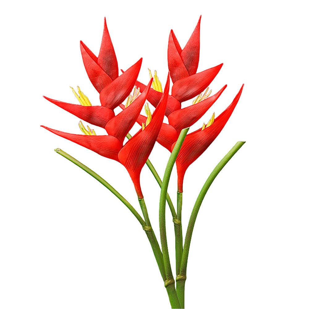 Oiseau de paradis artificiel XZJMY 86 cm fleur rouge sans entretien pour pièce sombre