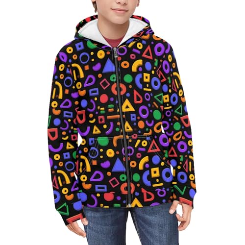 Unisex Kids Zip Up Hoodie Jacket Warm Pullover Sweatshirt Long Sleeve Casual Animal Print Outerwear Fall Clothes S-XL