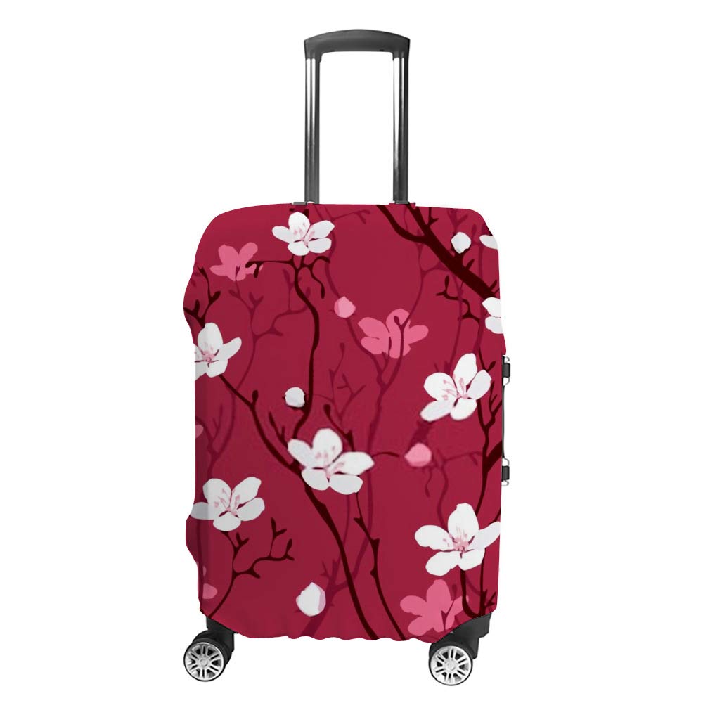 Housse de bagage motif cerisier en fleurs lavable et extensible - 8
