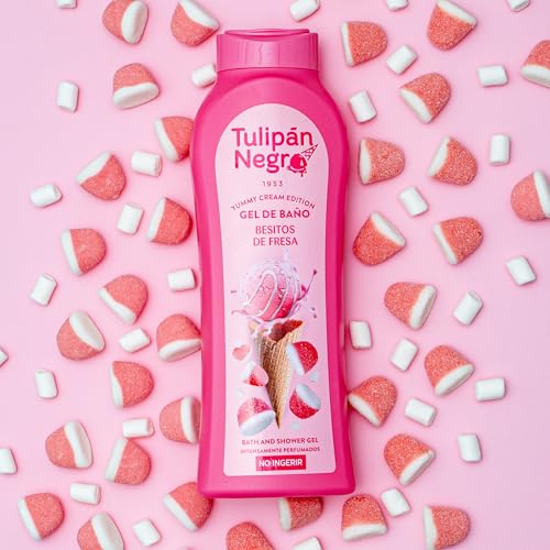 Tulpe Schwarz - Feuchtigkeitsspendendes Duschgel Erdbeerküssen, 650 ml, intensiv parfümiert