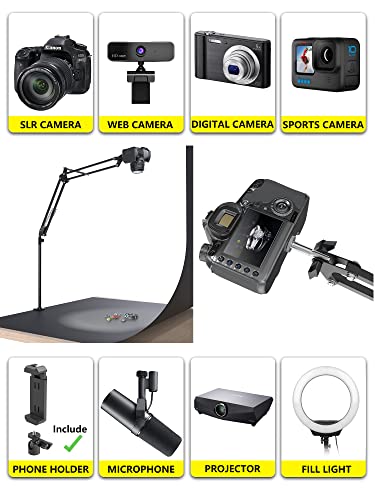 image for CACENCAN Overhead Camera Mount, 5lb Horizontal Load-Bearing, 360° Adj