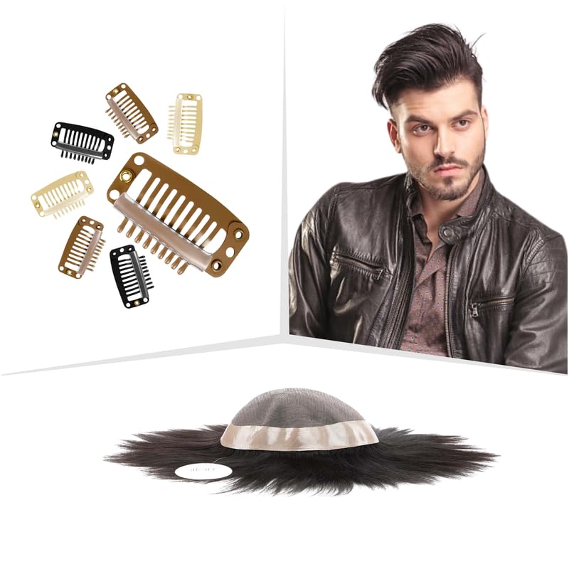 Image of Artello SNAPSTERS for Monofilament Hair Patches, Wigs, Extensions, Wefts for Men and Women, Metal Finish for Easy Sewing and Clipping (Colour: Dark-Black) (1g)