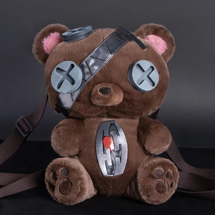Cosplay Plush Bear Backpack Shoulder Bag Anime Game Maidservant Costume Props Merch2