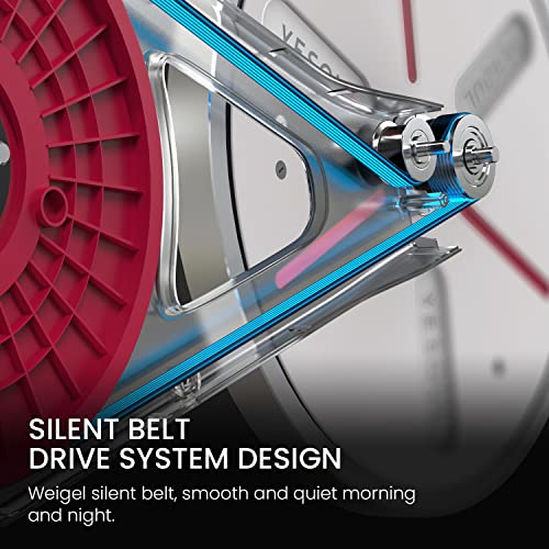 YESOUL S3 Smart Exercise Bike Stationary Bike Spin Bike - Magnetic Resistance Built-In Bluetooth Heart Rate Monitor iPad Mount for Home Indoor Workout (White)