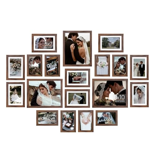 upsimples 19 Pack Picture Frames Collage Wall Decor for Mounting or Tabletop Display, Photo Gallery...