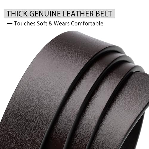 Womens Leather Belt with Gold Square Buckle, Fashion Ladies Belts for Jeans Pants Dresses - 1.1" Width3