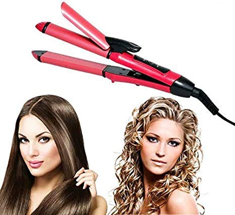 Arzet NHC-2009 Hair Straightener and Curler 2 in 1, Ceramic Plate, Quick Heat Up 180°C, Dual Function Flat Iron for Fine Hair, 360° Swivel Cord,(Pink) - Image 5