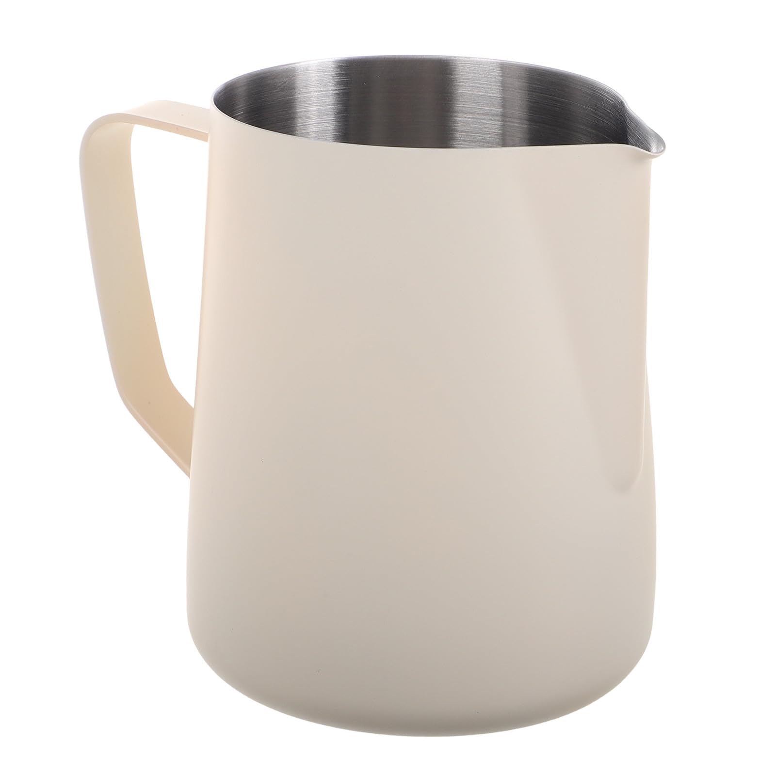 Mobestech Milk Frothing Pitcher 600ml Stainless Steel Milk Steamer Cup White Coffee Jug for Espresso Cappuccino Latte Art
