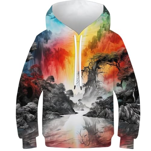 Sweat Rainbow Falls 3D pour ado fille et garçon de 9 à 11 ans