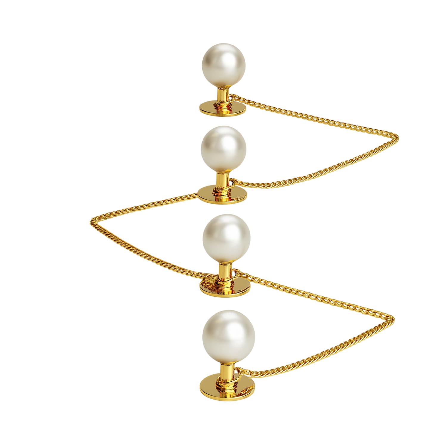 Vama Fashions Real Pearl Kurta Buttons with Chain for Men & Women