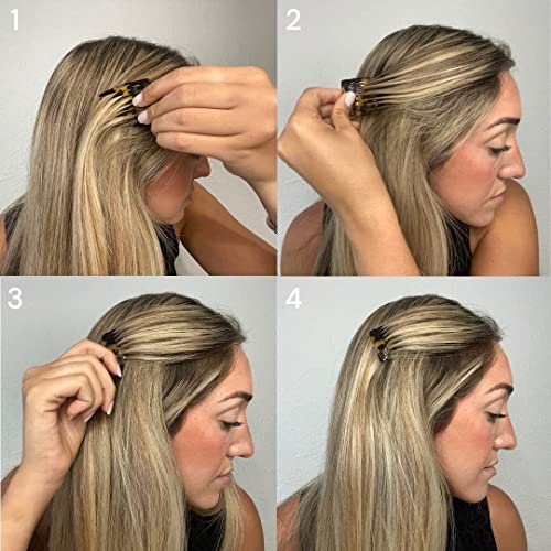 camila paris cp3350 french hair side comb handmade small gray white french twist hair combs decorative strong hold hair clips for women bun chignon up-do styling girls hair accessories made in france