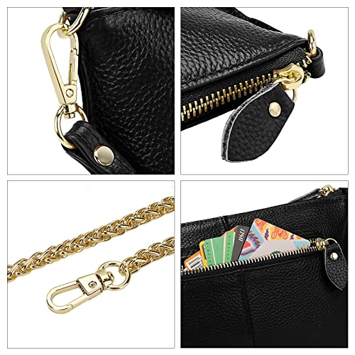 Image of Uromee Wristlet Wallet Clutch Purses for Women Genuine Leather Crossbody Bag Handbag with Detachable Shoulder Chain