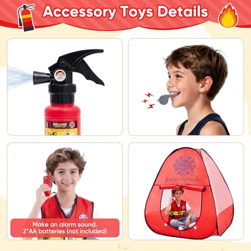 Disfraz de Bombero para Niños con Herramientas y Tienda miniatura 3