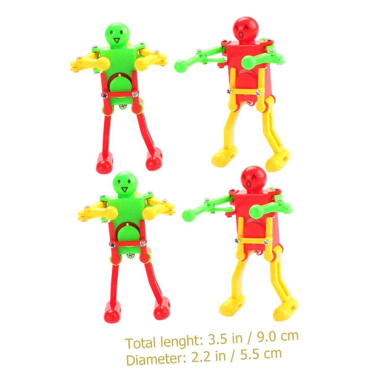 LIOOBO 4pcs Dancing Robot Wind Up Clockwork Robots for Adults Lightweight Portable for Indoor Outdoor Fun Enhances Parent Interaction Random Color