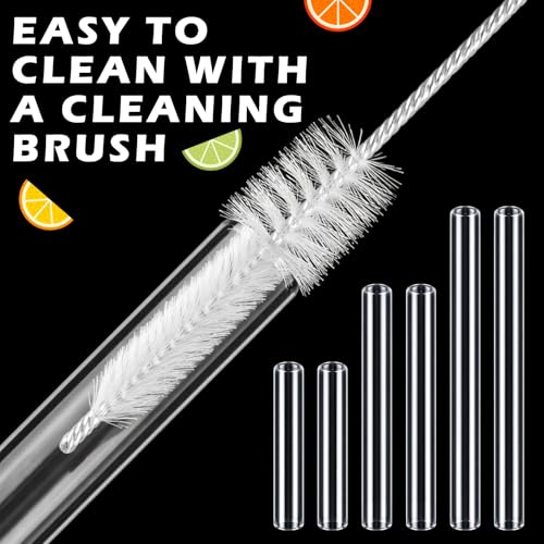 Image of FoldTier 6 Pcs Borosilicate Glass Tube 12mm OD 2mm Thick Glass Blowing Tubes with Cleaning Brush (4,6,8 Inch,Clear)