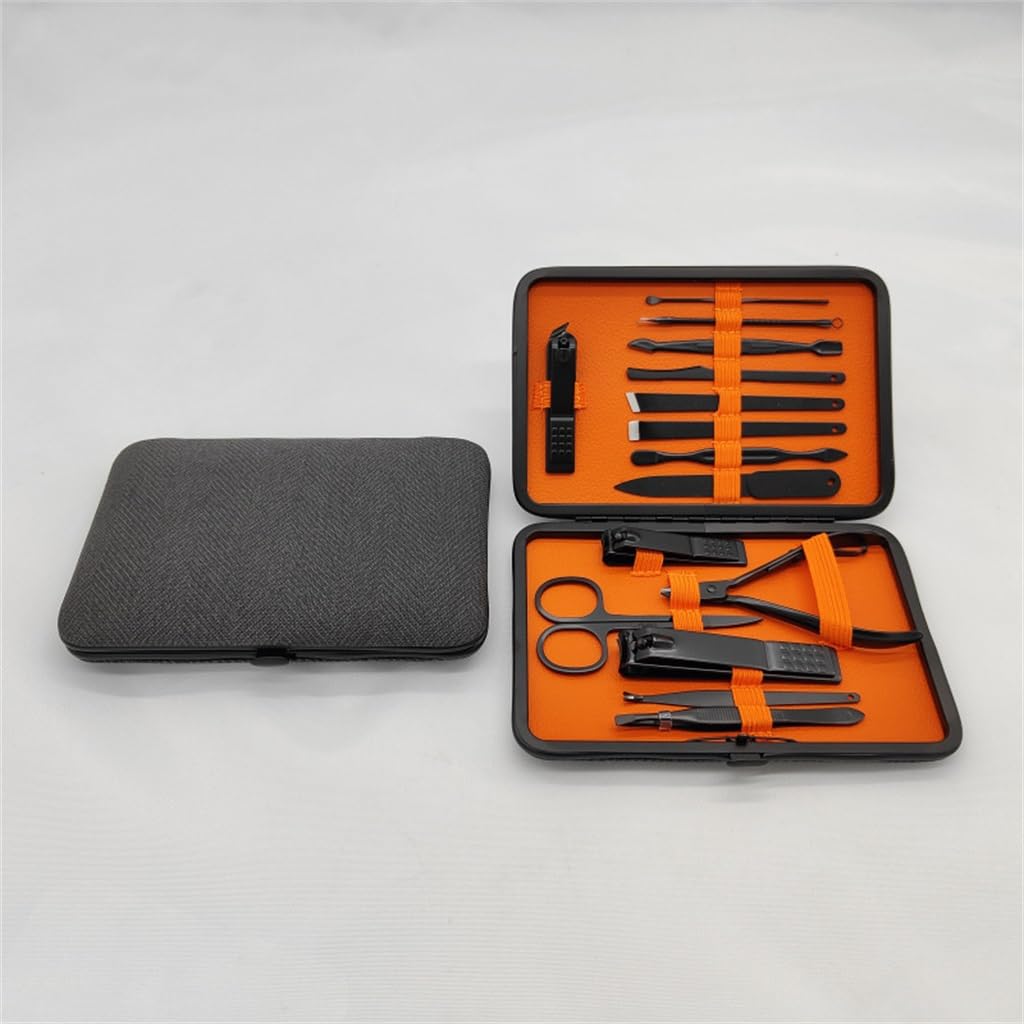 Cortaúñas Negros. Set Completo de Herramientas de manicura y Belleza para uñas.
