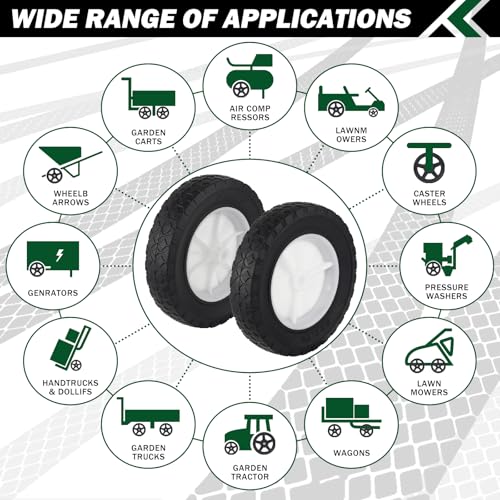 image for CheeMuii 4 Pcs 8 Inch Push Mower Wheels 8