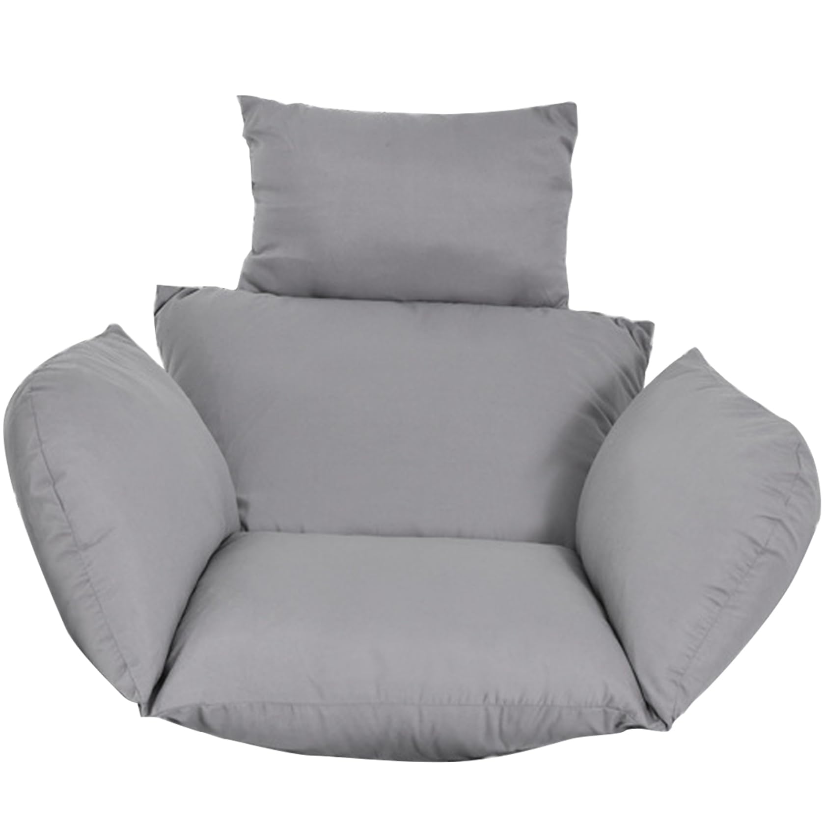 Bonalake Chair Cushion Covers 1 Set Fade Resistant Washable Polyester Cushion Covers with Zipper & Tie for Hanging/Egg/Swing Chair, Grey Hanging Swing