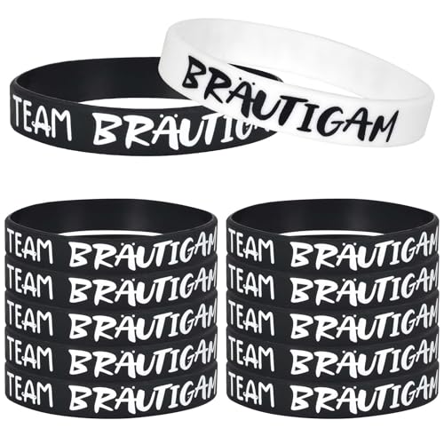 12 Pcs JGA Accessoires Männer Armbänder Männer Junggesellenabschied Team Bräutigam Armbänder JGA Deko 1 Bräutigam 11 Team Bräutigam Team Groom Bachelorette Party Mitgebsel