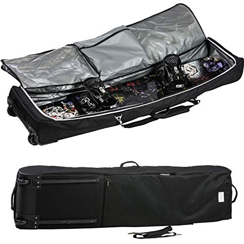Athletico Conquest Padded Snowboard Bag with Wheels - Travel Bag for Single Snowboard and Snowboard Boots (Black, 175 cm)