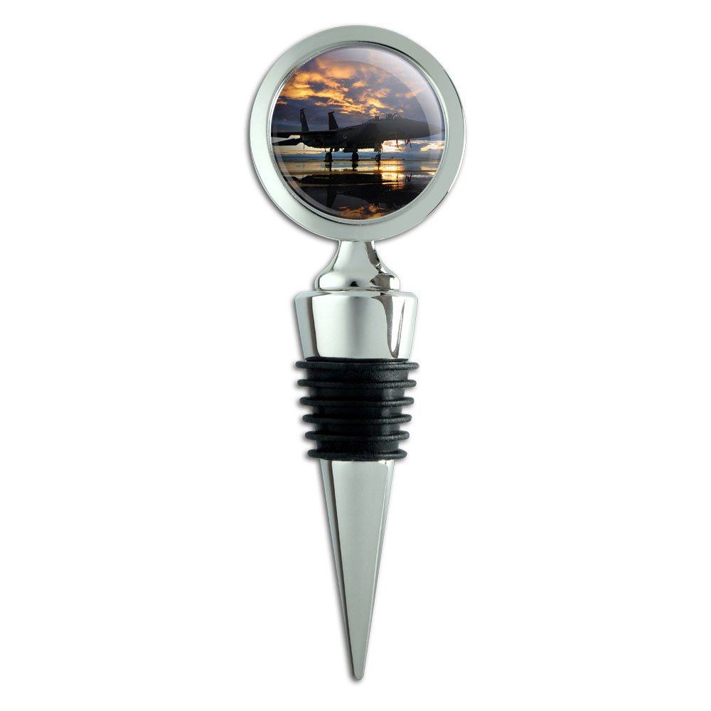 Aircraft Jet Fighter at Sunset Air Force Wine Bottle Stopper
