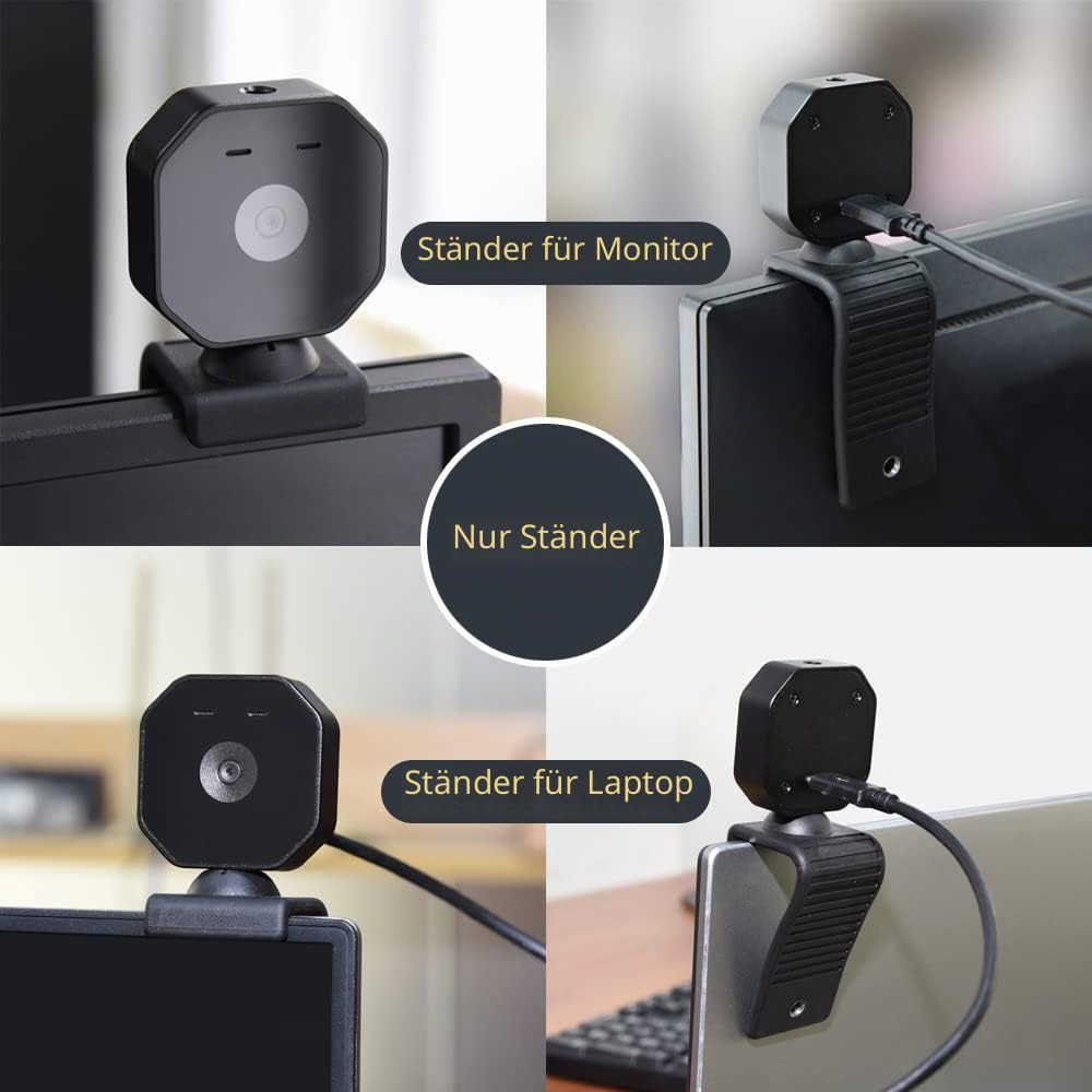 MOKOSE Webcam-Ständer, 360 Grad gebogen für die Montage an einem Monitor oder Laptop Halterung mit 1/4 Zoll Gewinde