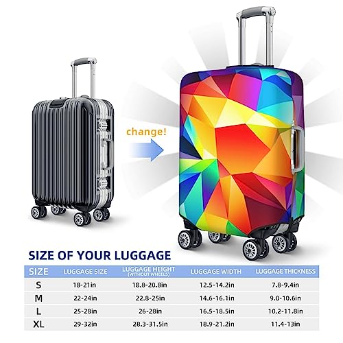 Travel Luggage Protector Cover Rainbow Geometric Suitcase Covers for Luggage Fashion Washable Elastic Luggages Cover Protector Scratch Resistant Travel Essentials Suitcase Cover Fits 18-32 Inch2