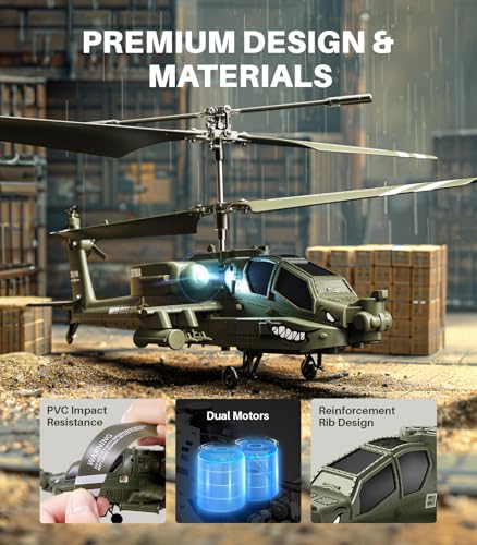 SYMA RC Helicopters, S51H Remote Control Helicopter 2.4GHz Military Army Toys for Boys Girls Kids with Altitude Hold, One Key Take Off/Landing, LED Light, Low Battery Reminder - Image 6